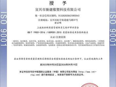 ISO9001质量管理体系认证证书